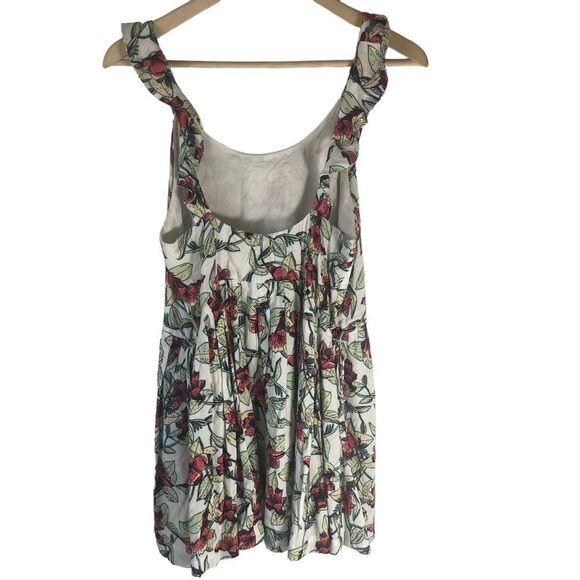 Free People Dear You Floral Print Drawstring Waist Mini Dress Ruffle Strap Sz XS - Picture 3 of 7
